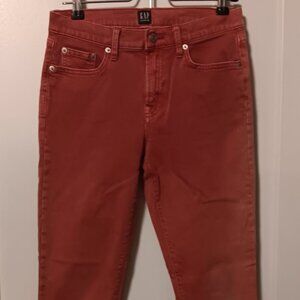 Gap Womens True Skinny Jeans Stretch Red 27 Raw Hem Great Condition